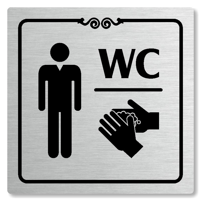 WC muži, 148x148mm, stříbrná, Texas